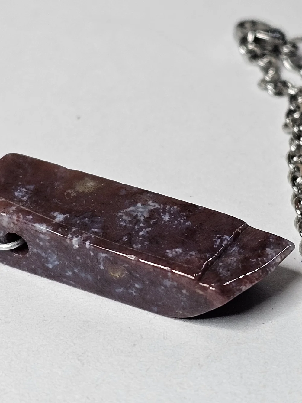 Handcrafted Maroon Stone Pendant Necklace for Men Or Women
